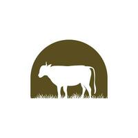 mucca logo, bestiame azienda agricola vettore, silhouette semplice minimalista design illustrazione, simbolo modello vettore