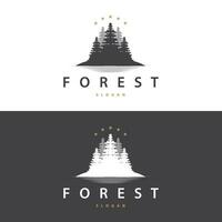 foresta logo, vettore foresta legna con pino alberi, design ispirazione distintivo etichetta illustrazione