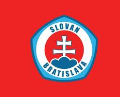 sloveno Bratislava club simbolo logo slovacchia lega calcio astratto design vettore illustrazione con rosso sfondo