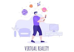 occhiali vr gioco illustrazione vettoriale di realtà virtuale