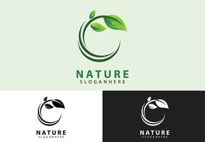 foglia natura logo concept nature vettore