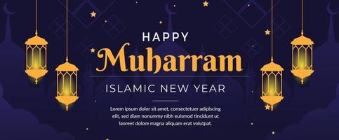 felice muharram islamico modello di auguri di capodanno vettore