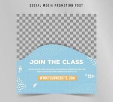 e-course promo social media post modello quadrato vettore