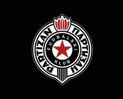 partigiano belgrad club logo simbolo Serbia lega calcio astratto design vettore illustrazione con nero sfondo