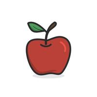 colore piatto dell'illustrazione disegnata a mano della mela vettore