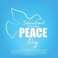 giornata internazionale della pace. illustrazione concetto presente mondo di pace. vettore