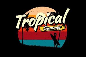 t-shirt spiaggia tropicale estate surf vettore