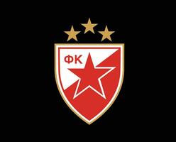 crvena zvezda club logo simbolo Serbia lega calcio astratto design vettore illustrazione con nero sfondo