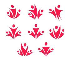 set di logo dell'unione di persone. icona di accesso. famiglia e genitore vettore