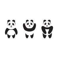 illustrazione vettoriale del modello dell'icona del panda