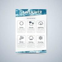 rapporto infografico meteo, layout modello copertina brochure vettore