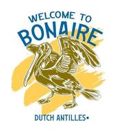 Bonaire shirt design per abbigliamento souvenir crociera nei Caraibi vettore