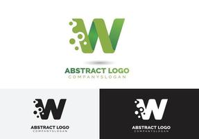 lettera w tech logo concept