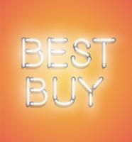 &#39;BEST BUY&#39; - Insegna al neon realistica, illustrazione vettoriale