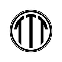 monogramma cerchio logo nastro stile design modello. tt iniziale lettera. vettore