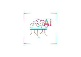artificiale intelligenza concetto. colorato ai e circuito tavola tecnologia e cervello isolato su bianca sfondo. innovazione e idea. vettore
