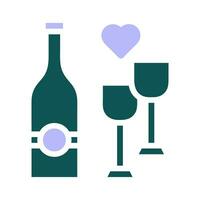 bicchiere vino icona solido verde viola colore Pasqua simbolo illustrazione. vettore