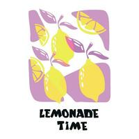 limonata lettering con Limone etichetta. spazzola calligrafia di parola limonata. vettore