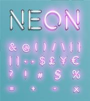 Il carattere al neon realistico compone, vector