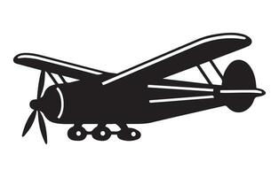 vettore retrò biplano sagome set.vettore illustrato elica motorizzato aereo