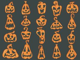 Halloween zucca impostato vettore illustrazione