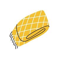 plaid giallo. illustrazione vettoriale in stile scarabocchio piatto