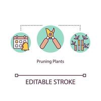 icona del concetto di piante da potatura vettore