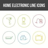 set di icone vettoriali di elettronica per la casa unico