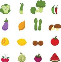 icone di frutta e verdura vettore