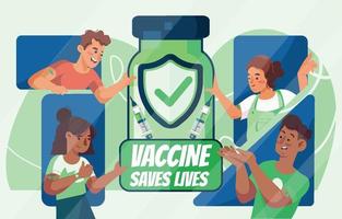 le persone promuovono il concetto di vaccinazione vettore