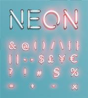 Il carattere al neon realistico compone, vector