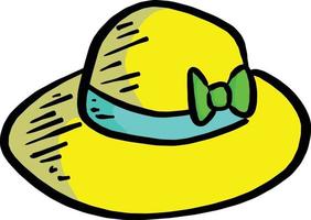 illustrazione vettoriale di cappello estivo giallo