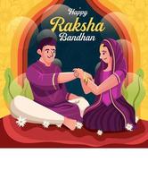 coppia che celebra il concetto di raksha bandhan vettore