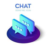 icona della chat. segno di chat isometrica 3d. creato per mobile, web, deco. vettore