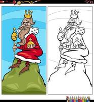 cartone animato re della collina personaggio libro da colorare pagina vettore