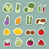 icone di frutta e verdura vettore