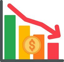 economico crisi vettore icona