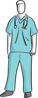illustrazione vettoriale di chirurgo in piedi
