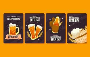 set di carte per la giornata internazionale della birra vettore