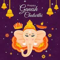 buon festival di ganesh chaturthi vettore