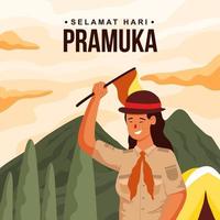 selamat hari pramuka vettore