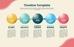 timeline infografica timeline con colori pastello vettore