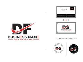 creativo df spazzola logo, moderno df logo lettera vettore arte