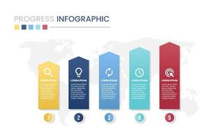 infografica del grafico di avanzamento vettore