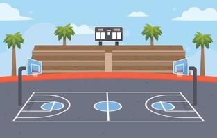 campo da basket all'aperto vettore