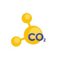 icona della molecola di co2 per il web vettore