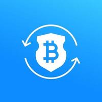icona di scambio sicuro bitcoin vettore