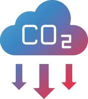 ridurre co2 emissioni vettore icona