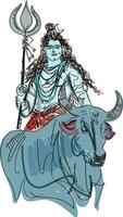 signore shiva linea arte schizzo illustrazione vettore arte