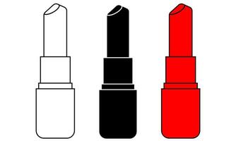 schema silhouette rossetto icona impostato isolato su bianca sfondo vettore